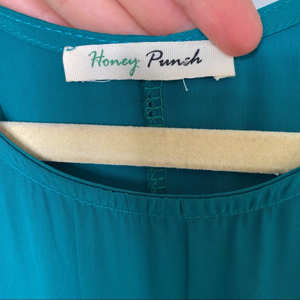 HONEY PUNCH GREEN MAXI FLOWY DRESS SM/MED - Picture 3 of 7